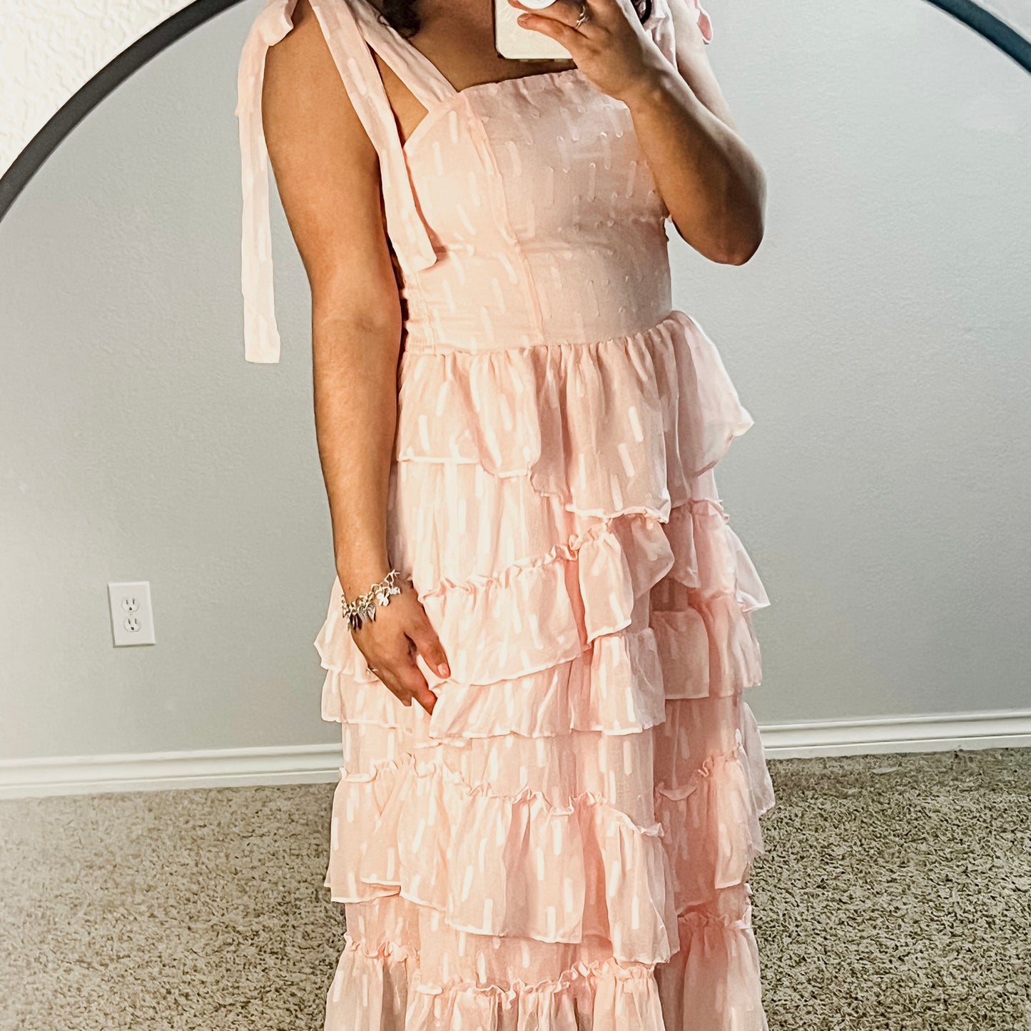 Olivia Light Pink Ruffle Dress