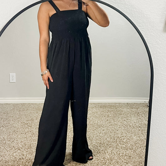 Jade Black Wide Leg Jumpsuit