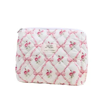 Pink Bow Quilted Bag M